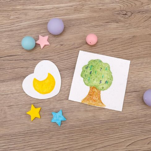 20 Pcs Magic Foam Painting Texture Paper, 3D Puffy Drawing Canvas Sheets for DIY Crafts Fluffy Cellulose Sponge Art Paper for Kids & Adults Home, School, and Creative Projects (Heart, Square) in Saudi Arabia