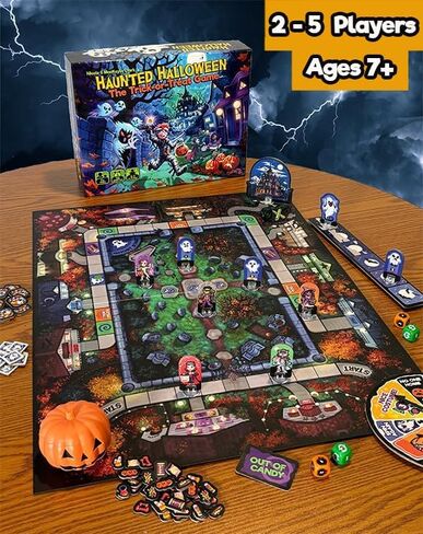Haunted Halloween: The Trick-or-Treat Game. Family fun, Kids, Adults. 2-5 players. Strategy board game. Ages 7+ in Saudi Arabia