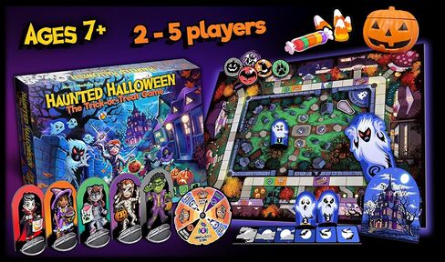 Haunted Halloween: The Trick-or-Treat Game. Family fun, Kids, Adults. 2-5 players. Strategy board game. Ages 7+ in Saudi Arabia