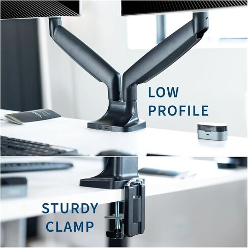 Dual Extra Wide 40" Monitor Desk Stand with Pneumatic Spring Arms - in Saudi Arabia