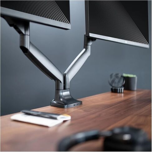 Dual Extra Wide 40" Monitor Desk Stand with Pneumatic Spring Arms - in Saudi Arabia
