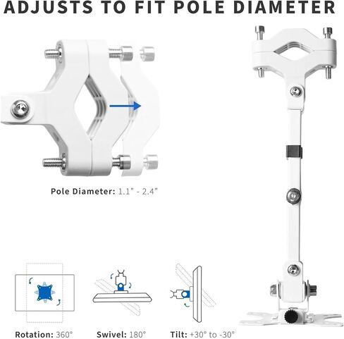 Steel Pole Mount Arm Spacing Plate | Fits 17 to 32 Inch Screens - in Saudi Arabia