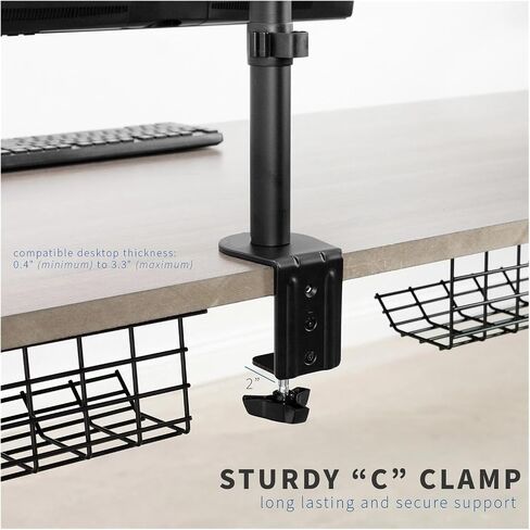 Dual Computer Monitor 13" to 30" Desk Mount, Heavy Duty Adjustable - in Saudi Arabia