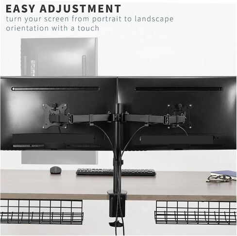 Dual Computer Monitor 13" to 30" Desk Mount, Heavy Duty Adjustable - in Saudi Arabia