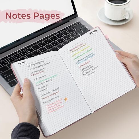SUNEE 2025-2026 Weekly & Monthly Hardcover Planner 5.5" x 8.3" - 12 Month (July 2025 - June 2026), Small Academic Year Calendar Planner, Pocket, Notes, 100 GSM Paper, Peach Pink in Saudi Arabia