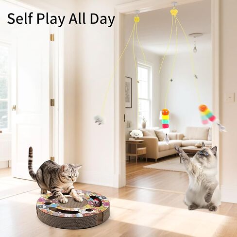 40 Pieces Cat Toys for Indoor Cats Kitty with Interactive Cat Tunnel Scratcher Feather Wand Plush Ball Toy Cat Collar Catnip Toys in Kuwait