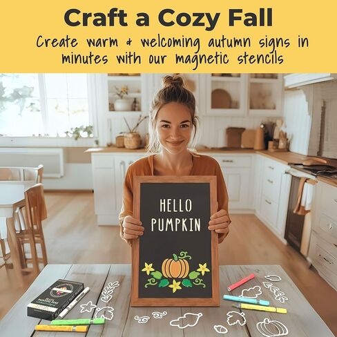 Stencil Magnetic Fall - 12 قالب الخريف لفن السبورة DIY ، ألواح البيضاء ، المطاعم ، لوحات الزفاف ، علامات الأعمال ، Blackboards | الإستنسل القابلة لإعادة الاستخدام لعلامات الطباشير in Kuwait