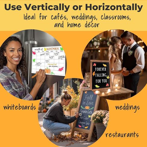 Stencil Magnetic Fall - 12 قالب الخريف لفن السبورة DIY ، ألواح البيضاء ، المطاعم ، لوحات الزفاف ، علامات الأعمال ، Blackboards | الإستنسل القابلة لإعادة الاستخدام لعلامات الطباشير in Kuwait