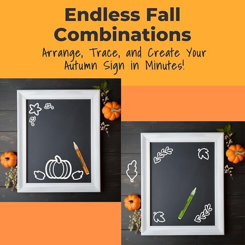 Stencil Magnetic Fall - 12 قالب الخريف لفن السبورة DIY ، ألواح البيضاء ، المطاعم ، لوحات الزفاف ، علامات الأعمال ، Blackboards | الإستنسل القابلة لإعادة الاستخدام لعلامات الطباشير in Kuwait
