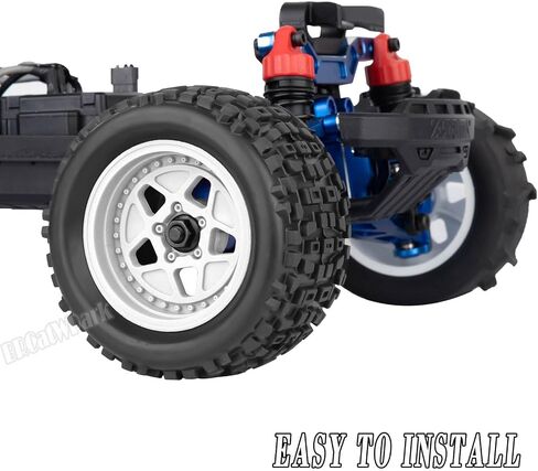 وعجلات وإطارات شاحنة شاحنة 12mm RC لـ 1/18 Granite/1/18 Typhon RC Monster Truck Car ، RC Drift Off Road Buggy Rally Truck ، 4pcs (Black) in Saudi Arabia