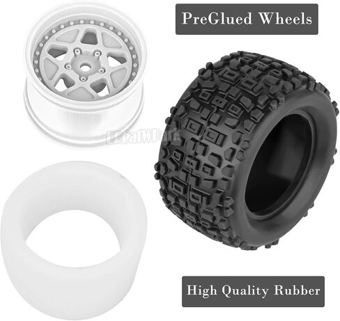 وعجلات وإطارات شاحنة شاحنة 12mm RC لـ 1/18 Granite/1/18 Typhon RC Monster Truck Car ، RC Drift Off Road Buggy Rally Truck ، 4pcs (Black) in Saudi Arabia