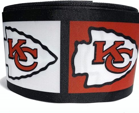 Grosgrain Ribbon 3" Sports Hobbies Football Team White Red Fall Games Christmas Printed Per Yard in Saudi Arabia