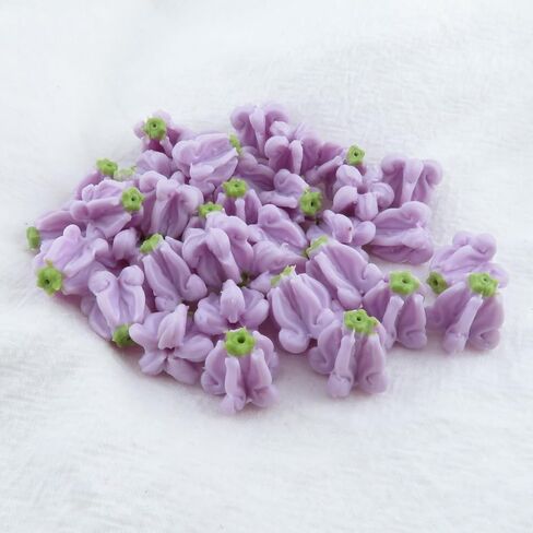 Lavender Purple Crown Flower Clay Beads, 100pcs, Calotropis Gigantea, Milkweed, Craft Supplies, Jewelry Making DIY Supplies, Lei Making in Saudi Arabia