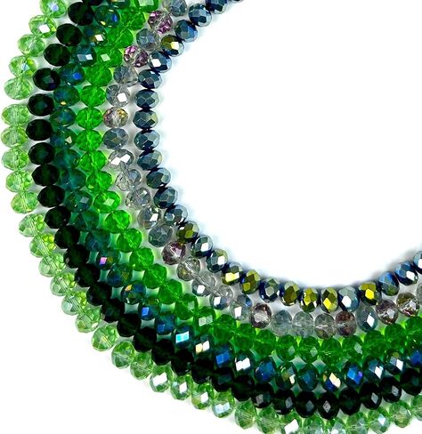 390pcs حبات زجاجية لتصنيع الأساور ، سلسلة خضراء 8 مم من الخرز السائبة الكريستال السائبة لاتفاق مجوهرات القلادة الحرف اليدوية DIY Suncatchers in Kuwait