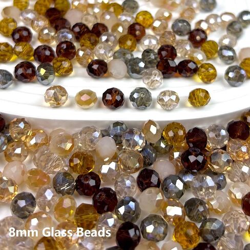 390pcs حبات زجاجية لتصنيع الأساور ، سلسلة خضراء 8 مم من الخرز السائبة الكريستال السائبة لاتفاق مجوهرات القلادة الحرف اليدوية DIY Suncatchers in Kuwait
