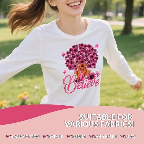 نقل DTF جاهز للضغط - 20pcs التوعية بسرطان الثدي الحديد على نقل tshirts ، حديد الشريط الوردي على بقع الشارات ، Power Hop in Kuwait