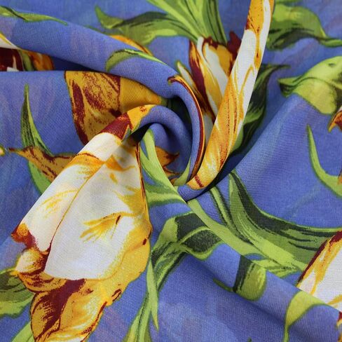 58" Wide Printed Hi Multi Chiffon Washed Fabric by The Yard - Soft Material - Apparel, Draperies, Headband, Accessories, Home Decoration, School & DIY Project in Kuwait