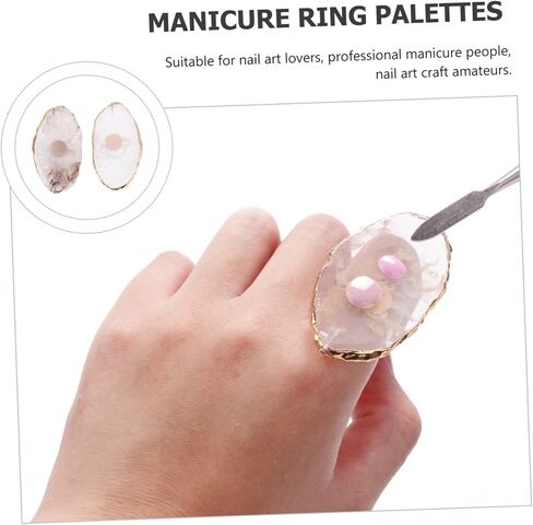 مجموعات حلقة فن الأظافر 2pcs صينية خلط البلورة لعرض طلاء الأظافر للمنزل والمهني الاستخدام in Kuwait