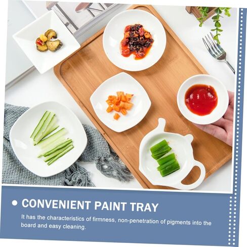 12Pcs Porcelain Mixing Pallets Multi Function Paint Trays for Watercolor Oil Painting and Model Drawing Convenient Lightweight Art Supply in Kuwait