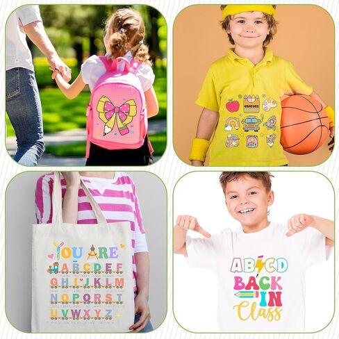 Glenmal 12 PCS العودة إلى الحديد المدرسي على عمليات النقل مرحبًا بك في School Patches HTV Heat Transfor in Saudi Arabia