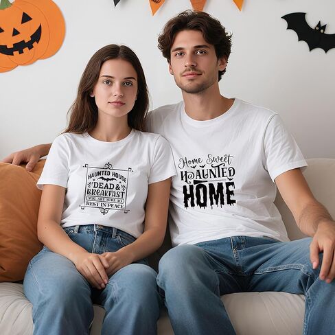 Halloween Iron on Transfers for Tshirts - 30 Pcs Black Style Halloween DTF Transfers Ready to Press, Spooky Iron on Decals for T-Shirts Clothing Jackets Hats Backpacks DIY Crafts in Saudi Arabia