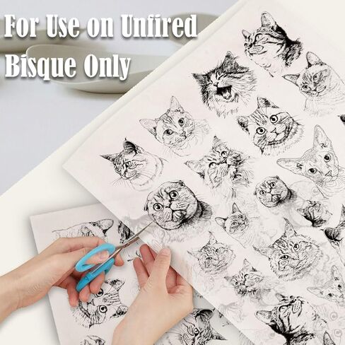 SUPERDANT 4PCS Forest Under Glaze Paper Transfer Pinecone Mushroom Transfer Paper for Clay Ceramic Porcelain Underglaze Transfers for Pottery Enamel Decals Black Underglaze Waterslide Decal Papers in Saudi Arabia
