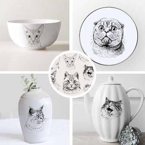 SUPERDANT 4PCS Forest Under Glaze Paper Transfer Pinecone Mushroom Transfer Paper for Clay Ceramic Porcelain Underglaze Transfers for Pottery Enamel Decals Black Underglaze Waterslide Decal Papers in Saudi Arabia