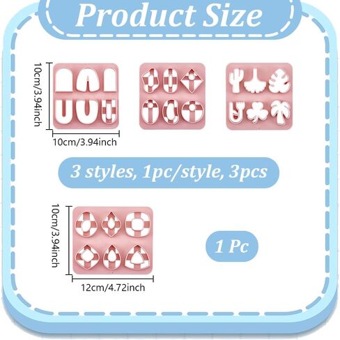 UniCraftale 4pcs قواطع الطين البوليمر 4 أنماط ورقة البوليمرات البوليمر أدوات الطين زهرة قواطع الطين مجموعة القطع الأذواق من طين لأقراط صنع المجوهرات صنع مجوهرات البوليمر in Saudi Arabia