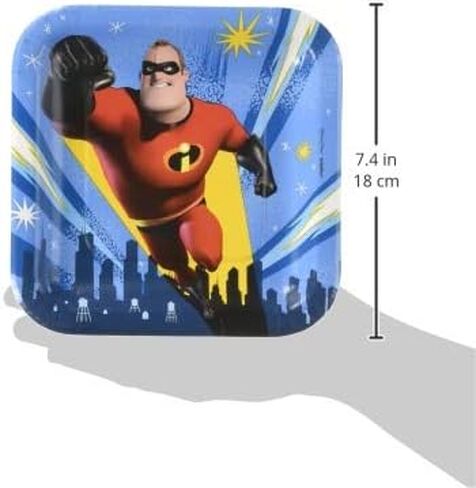 Amscan Disney/Pixar Incredibles 2 لوحات ورق مربعة - 7 " - Multicolor - حزمة 8 in Kuwait