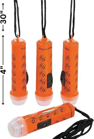 Fun Express - Mini Halloween Flashlight On A Rope for Halloween - Apparel Accessories - Accessories - Misc Accessories - Halloween - 12 Pieces in Saudi Arabia