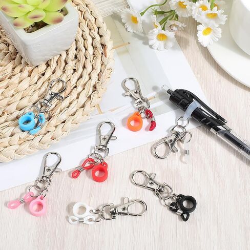 CRASPIRE 60PCS 17 COLORS PEN KIT KIT RINGS COLLUTFUL PEN ANDRAWER ALDBRY قابل للتعديل قابلة للسحب مشابك مخلب EYEGLASS CANER in Kuwait