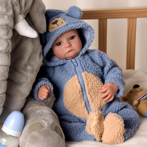 BABESIDE Lifelike Reborn Baby Dolls Boy - Aiden 18 Inch Handmade Realistic Baby Doll Soft Body Realistic-Newborn Baby Doll with Toy & Gift Box for Kids in Saudi Arabia