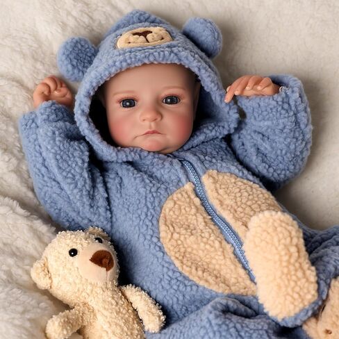 BABESIDE Lifelike Reborn Baby Dolls Boy - Aiden 18 Inch Handmade Realistic Baby Doll Soft Body Realistic-Newborn Baby Doll with Toy & Gift Box for Kids in Saudi Arabia