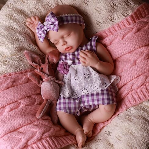 BABESIDE Lifelike Realistic Silicone Baby Doll - Lucy 16 Inch (Weight 4 lb) Reborn Baby Dolls Silicone Full Body with Painted Hair, Perfect Companion for Children, Parents and Collectors in Saudi Arabia