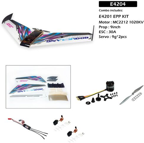 EPP EPP Flying Wing RC Airplane 1114mm Wingspan FPV Delta Wing Tail -Pusher - Glider Kit/Kit+Power Combo (Kit+Motor+Prop+ESC+Servos) in Kuwait