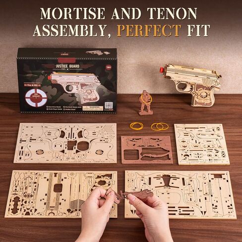 ROBOTIME Wooden Puzzles for Adults - M1906 Browning 3D Puzzle Kit - Hobby Craft for Adults Building Set in Saudi Arabia