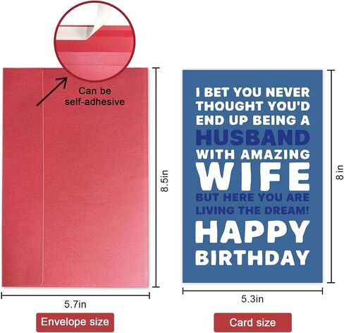 SuperShunhu Funny Birthday Card for Husband, Sarcastic Husband Birthday Card from the Amazing Wife, Happy Birthday Gift Ideas for Him in Kuwait