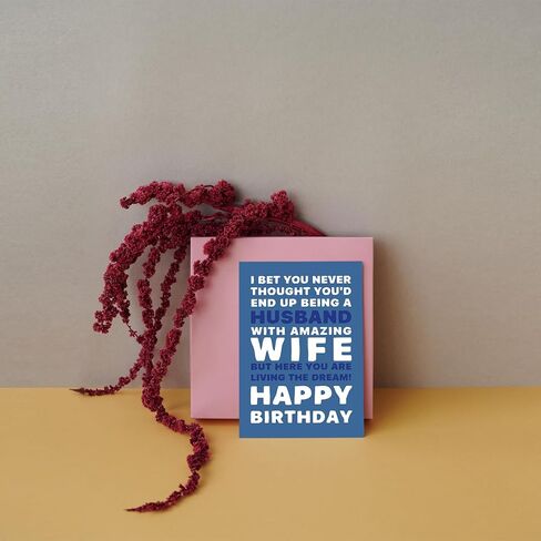 SuperShunhu Funny Birthday Card for Husband, Sarcastic Husband Birthday Card from the Amazing Wife, Happy Birthday Gift Ideas for Him in Kuwait