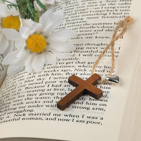 Bulk 30 Pocket Cross Cards Christian Gifts, Wooden Pocket Cross Charm Christian Religious Gifts Small Faith Based Comfort Baptism Gift Inspirational Gifts for Women Men(Hollow Out Heart) in Saudi Arabia
