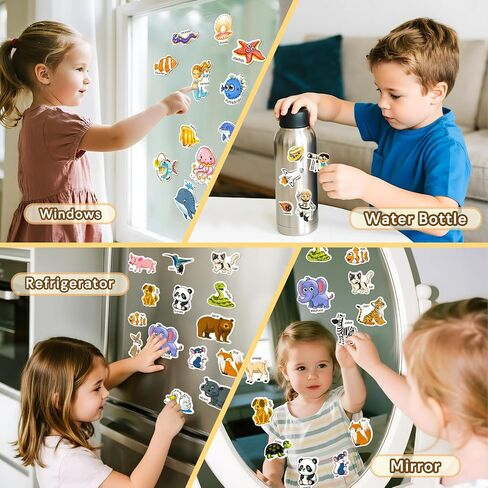 6 Pack Reusable Sticker Books for Kids, Waterproof Puffy Stickers - Toddler Travel Essential Quiet Time Activities Toys - Animal, Marine, Dinosaur, Traffic, Space and Organ (2-6 Age) in Saudi Arabia