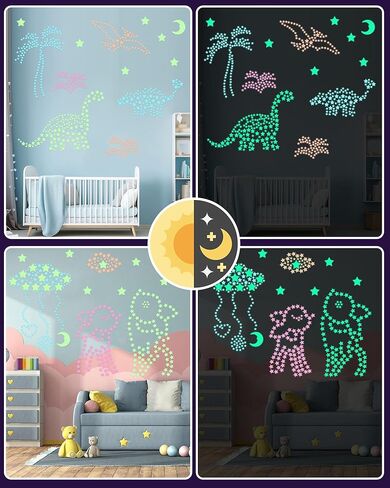 Greingways 201 PCS Glow in the Dark Stars Stickers لغرفة نوم السقف ، وتخزين المواد الغذائية للأطفال الذين تتراوح أعمارهم بين 3-5 ، 4-8 ، 8-12 in Kuwait