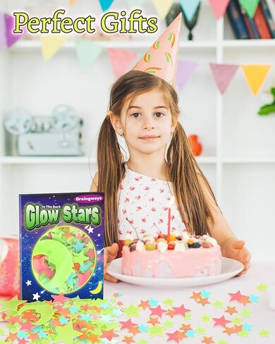 Greingways 201 PCS Glow in the Dark Stars Stickers لغرفة نوم السقف ، وتخزين المواد الغذائية للأطفال الذين تتراوح أعمارهم بين 3-5 ، 4-8 ، 8-12 in Kuwait