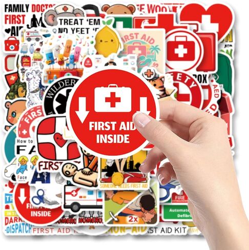 ملصقات الإسعافات الأولية 63pcs للأطفال ملصقات زهرة برية واضحة لزجاجات المياه تصنيع بطاقة صنع الحرف المحمولة in Saudi Arabia