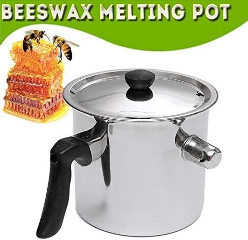 Bee Wax Bot Steflic Stefling Stefing Poting Beekeeoing Tool Tool Tools Beeketering Tools تعيين مقاومة مقاومة للحرارة مقاومة للحرارة لصنع الشموع صابون الشوكولاتة (1.5 لتر) in Kuwait