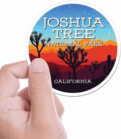 Joshua Tree National Park Sticker - Southern California Decal, Mojave and Colorado Desert JTNP Souvenir, Round Waterproof Outdoors CA Gift in Saudi Arabia