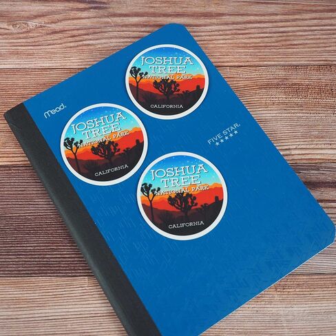 Joshua Tree National Park Sticker - Southern California Decal, Mojave and Colorado Desert JTNP Souvenir, Round Waterproof Outdoors CA Gift in Saudi Arabia