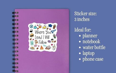 Where You Lead I Will Follow Sticker Stars Hollow Luke's Diner Chilton Waterproof Vinyl Sticker (3 inches) in Saudi Arabia