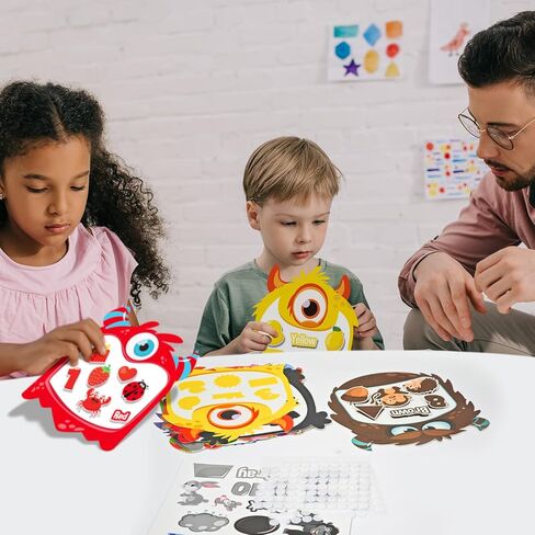 Cinrobiye 12 Sets Color Sorting Felt Board，Montessori Monster Matching Game Preschool Matching Activities for Home School Autism Activities Calm Down Gift in Saudi Arabia