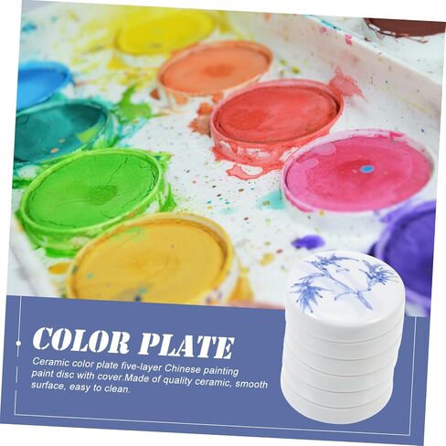DOITOOL 1set Mixing Palette with Lid Lightweight Porcelain Painting Trays for Watercolor Oil Art Versatile Ink Dishes for Artists and Projects in Saudi Arabia