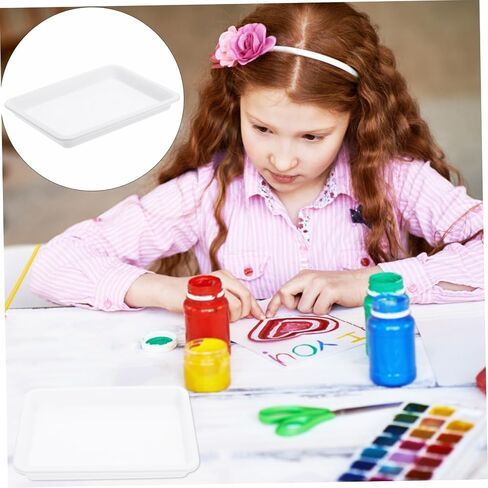 Uonlytech 3pcs صينية البلاستيك صينية متعددة الوظائف للتقديم لمشاريع فنية تجارب علمية وتصميم خفيفة الوزن من أجل التخزين السهل in Kuwait